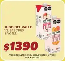 Supermercados Vea Del valle - jugo del valle vs. sabores brk. 1lt oferta