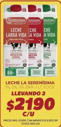 Supermercados Vea La serenísima - leche larga vida oferta