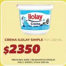Supermercados Vea Ilolay - crema simple oferta