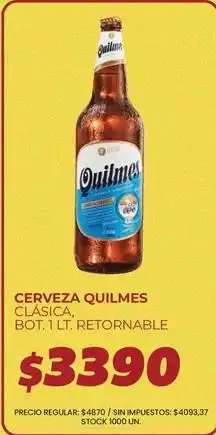 Supermercados Vea Quilmes - cerveza clásica, bot. 1 lt, retornable oferta