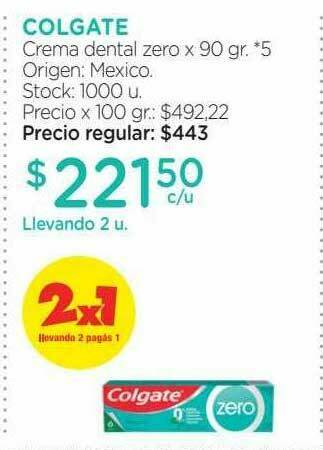 Farmacity Colgate Crema Dental Zero oferta
