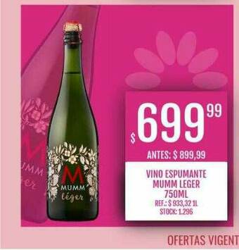 Supermercados Todo Vino Espumante Mumm Leger oferta