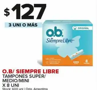 Carrefour Tampones ob/ siempre libre super/medio/mini x 8uni oferta
