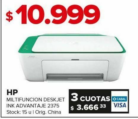 Impresora multifunción hp deskjet 2375 oferta en Carrefour