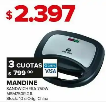 Carrefour Sandwichera mandine 750w oferta