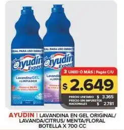Carrefour Maxi Ayudin - lavandina en gel original/citrius oferta