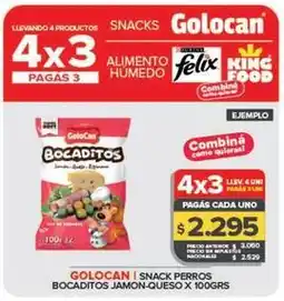 Carrefour Maxi Golocan - snack perros bocaditos jamon-queso oferta