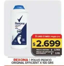 Carrefour Maxi Rexona - polvo pedico original efficient oferta