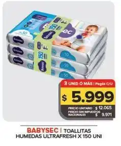 Carrefour Maxi Babysec - toallitas humedas ultrafresh oferta