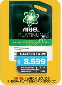 Carrefour Maxi Ariel - jabon liquido p/ ropa platinum oferta