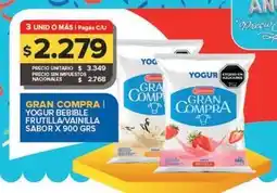 Carrefour Maxi Gran compra - yogur bebible frutilla/vainilla oferta