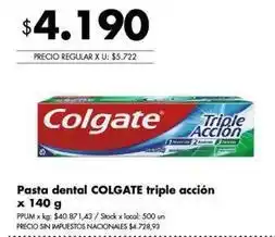 Disco Colgate - pasta dental triple acción oferta