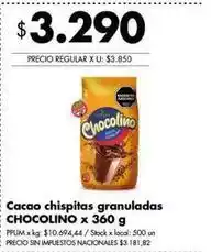 Disco Chocolino - cacao chispitas granuladas oferta