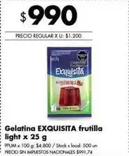 Disco Exquisita - gelatina frutilla light oferta