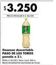 Disco Paso de los toros - gaseosa descartable pomelo oferta