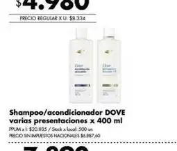 Disco Dove - shampoo/acondicionador oferta
