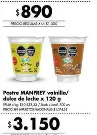 Disco Manfrey - postre vainilla/dulce de leche oferta
