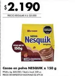 Disco Nesquik - cacao en polvo oferta