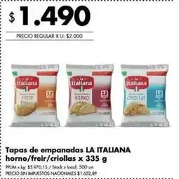Disco La italiana - tapas de empanadas horno/freir/criollas oferta