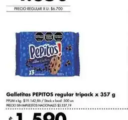 Disco Pepitos - galletitas regular tripack oferta