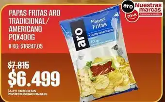 Aro - papas fritas tradicional/americano pq x 400g