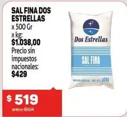 Makro Dos estrellas - sal fina oferta