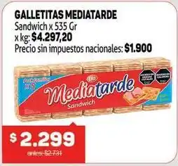 Makro Lia - galletitas mediastarde sandwich oferta