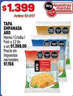 Makro Aro - tapa empanada oferta
