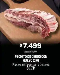 Makro Pechito de cerdo con hueso oferta