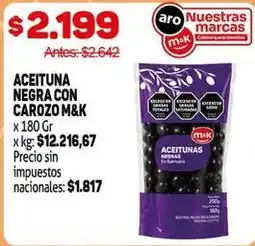 Makro M&k - aceituna negra con carozo oferta