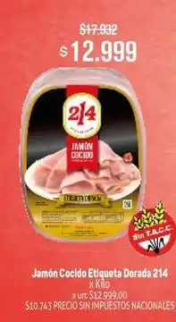 Makro 214 - jamón cocido etiqueta dorada oferta