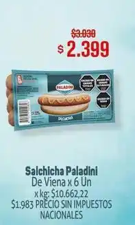 Makro Paladini - salchicha de viena oferta