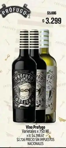 Makro Vino profugo varietales oferta