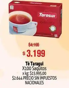 Makro Taraguí - té x100 saquitos oferta