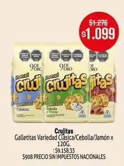 Makro 9 de oro - crujitas galletitas variedad clásica/cebolla/jamón oferta