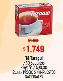 Makro Taraguí - té x50 saquitos oferta