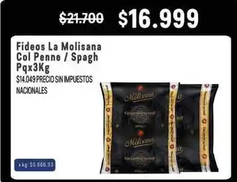 Fideos col penne / spagh pq x3kg