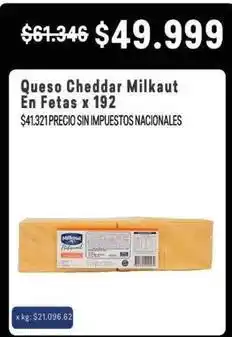 Makro Milkaut - queso cheddar en fetas oferta