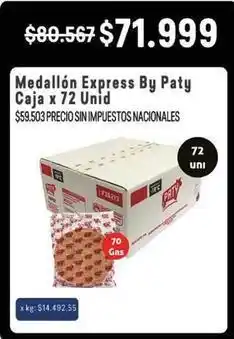 Makro Paty - medallón express caja oferta
