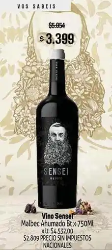 Makro Sensei - vino malbec ahumado bt x 750ml oferta
