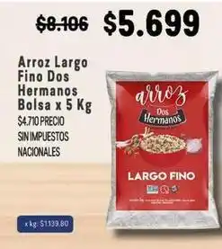 Makro Dos hermanos - arroz largo fino oferta