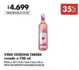 Disco Vino cosecha tardia rosado oferta