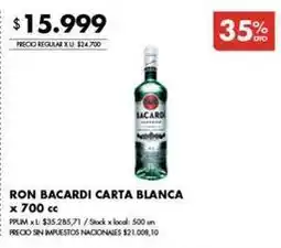 Disco Bacardi - ron carta blanca oferta
