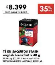 Disco Té en saquitos english breakfast oferta