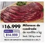 Disco Milanesa de cuadrada de novillito oferta