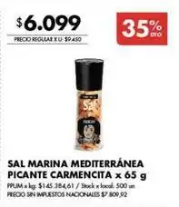 Sal marina mediterrnea picante carmencita