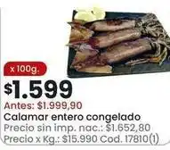 Coto Calamar entero congelado cod. 17810(1) oferta