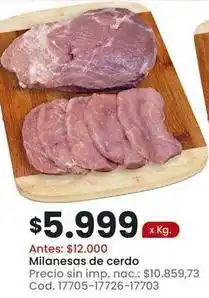 Coto Milanesas de cerdo oferta