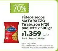 Jumbo Matarazzo - fideos secos tirabuzón n°28 paquete oferta