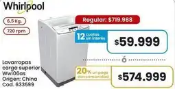 Coto Whirlpool - lavadoras carga superior wwi06as oferta